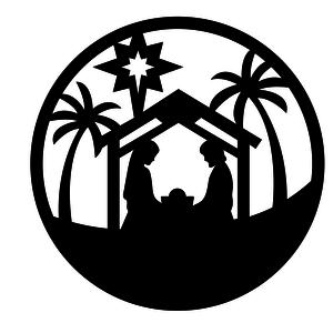 Silhouette Design Store - View Design #104110: nativity circle holy family
