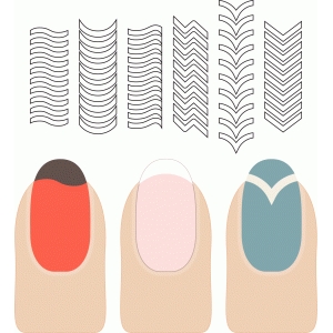 Silhouette Design Store - View Design #48140: french manicure tip guides