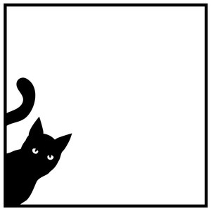 Silhouette Design Store View Design 268960 Peeping Cat Square Frame