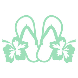 Silhouette Design Store View Design 137270 Hibiscus Flip Flops