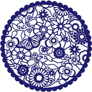 Download Silhouette Design Store View Design 7590 Butterfly Lace Circle PSD Mockup Templates