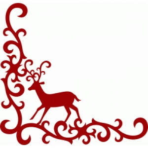 silhouette design store view design 101221 deer damask christmas border designs