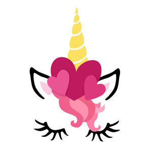 Download Silhouette Design Store View Design 243823 Valentine Unicorn Face PSD Mockup Templates