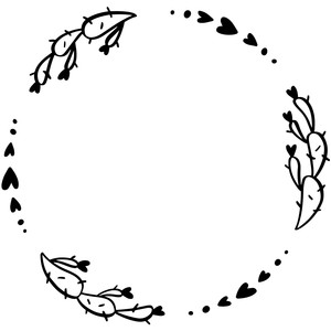 Silhouette Design Store View Design 275523 Cactus Heart Wreath