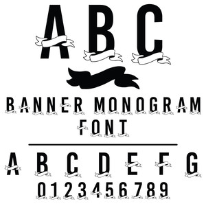 Silhouette Design Store View Design 295723 Banner Monogram Font
