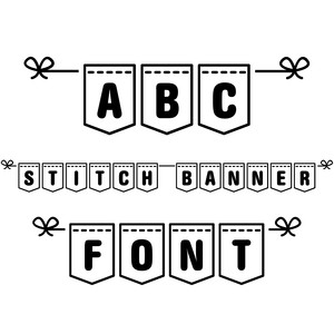 Silhouette Design Store View Design 277233 Stitch Banner Font