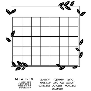 Silhouette Design Store - View Design #267843: leafy build a calendar grid