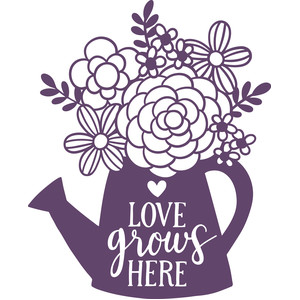 Silhouette Design Store View Design 275143 Love Grows Here Watering Can