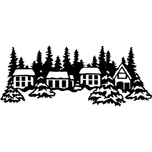 Silhouette Design Store - View Design #4543: winter town