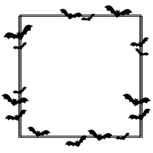 Silhouette Design View 277124 Bat Square Doodle Frame