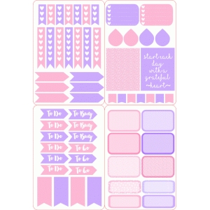 Silhouette Design Store - View Design #95624: pink &amp; purple planner ...