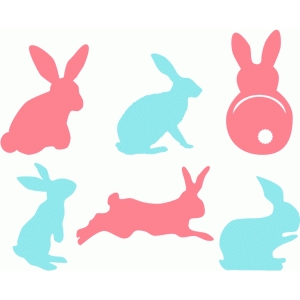 Silhouette Design Store - View Design #39115: bunny silhouette set