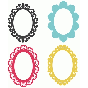 Silhouette Design Store - View Design #73535: 4 oval frames