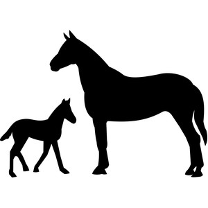 Download Silhouette Design Store View Design 272345 Mare With Baby Horse Silhouette PSD Mockup Templates
