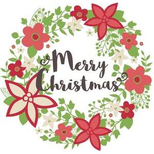 silhouette design store view design 106846 merry christmas wreath
