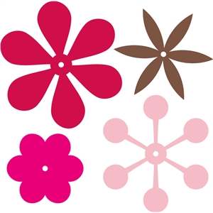 Silhouette Design Store - View Design #17646: 6-petal flowers