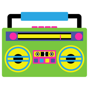 Silhouette Design Store - View Design #222186: 80's pop - boombox