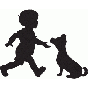 silhouette design store view design 90647 boy with dog silhouette