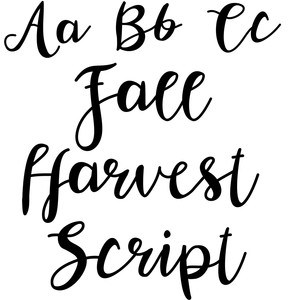 Silhouette Design Store View Design 221838 Fall Harvest Script Font