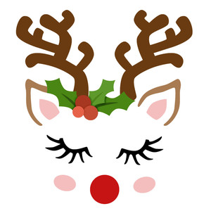Silhouette Design Store - View Design #230188: reindeer face
