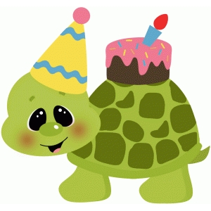Silhouette Design Store - View Design #78249: birthday turtle w cake