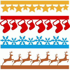 Silhouette Design Store - View Design #69269: christmas borders set