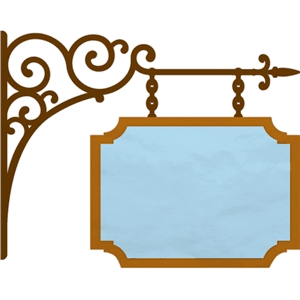 silhouette design store view design 18389 vintage hanging shop sign