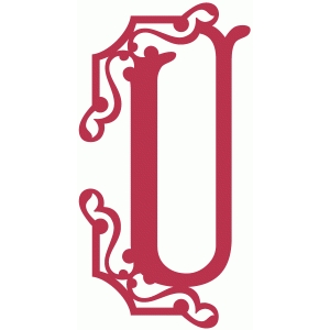 Silhouette Design Store - View Design #55589: fancy letter u Silhouette Design Store - View Design #55589: fancy letter u