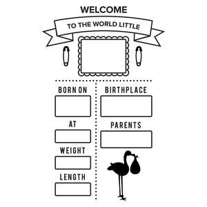 Download Silhouette Design Store View Design 274930 Baby Birth Stats Chart