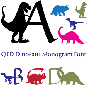 Download Silhouette Design Store View Design 274090 Qfd Dinosaur Monogram Font