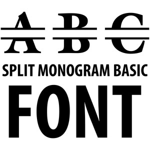Silhouette Design Store - View Design #206351: split monogram basic font