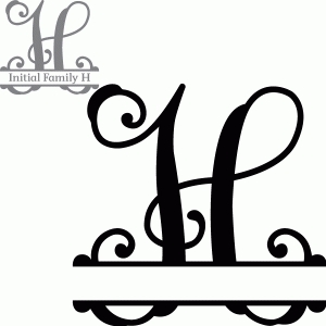 Download Silhouette Design Store - View Design #69402: split initial letter h