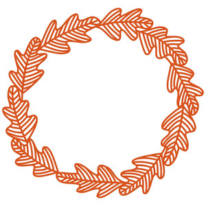 silhouette design store view design 230862 oak leaf wreath
