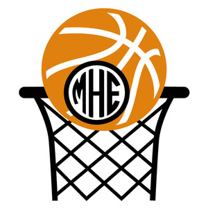 Download Silhouette Design Store View Design 125582 Basketball And Net Monogram Frame