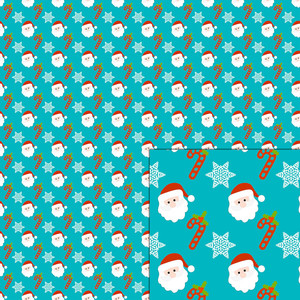 Silhouette Design Store - View Design #235663: santa and snowflake pattern