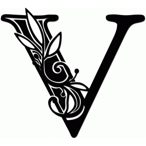 Download Silhouette Design Store - View Design #68635: vine monogram v