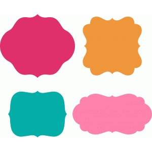 Silhouette Design Store - View Design #56855: 4 bracket label shapes
