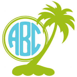 Download Silhouette Design Store View Design 144485 Palm Tree Island Monogram