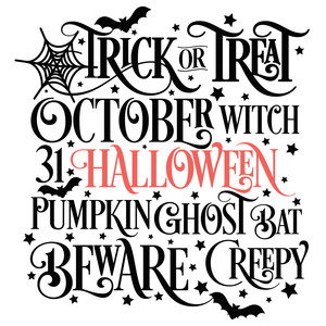 halloween word art