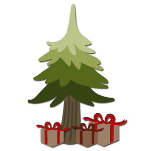 Silhouette Design View 272517 Christmas Tree With Gifts
