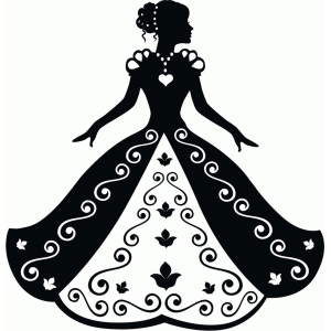 Silhouette Design Store - View Design #76637: cinderella in ball gown
