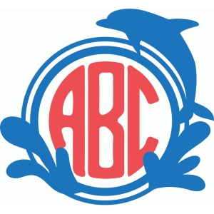 Download Silhouette Design Store - View Design #87367: dolphin monogram