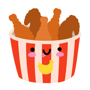 picture Kawaii Fried Chicken silhouette design store new designs