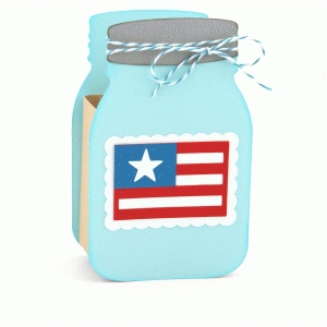 Download Silhouette Design Store View Design 62408 3d Mason Canning Jar Flag Box