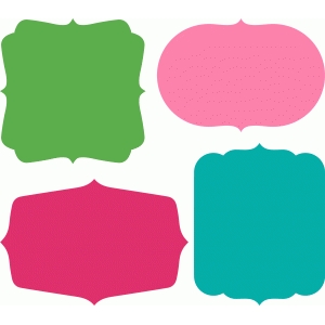 Silhouette Design Store - View Design #56858: 4 bracket label shapes