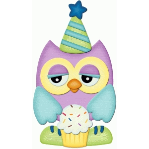 Silhouette Design Store - View Design #56079: birthday owl holding ...
