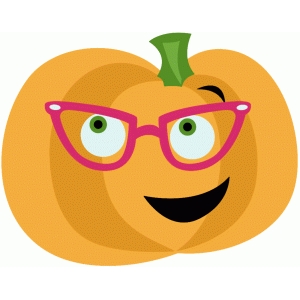 Silhouette Design Store - View Design #93589: pumpkin face with glasses